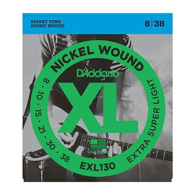 Струны D'Addario EXL130 Nickel Wound, Extra-Super Light, 8-38