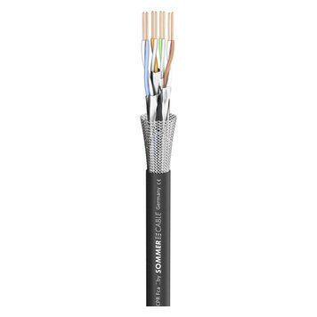 Гнучкий кабель категорії 7 Sommer Cable 581-0071 Cat.7 SC-Mercator CAT.7 PUR; PUR; black, &Oslash; 6,40 mm