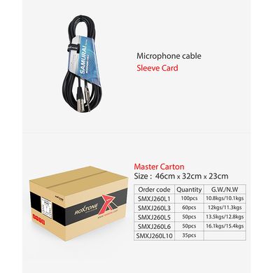 Микрофонный кабель Roxtone SMXJ260L6, 2x0.22, 6 м
