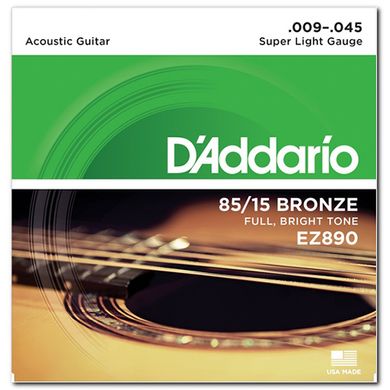 Струны D'Addario EZ890 80/15 Bronze Super Light, 9-45