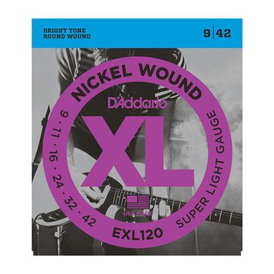 Струны D'Addario EXL120 Nickel Wound, Super Light, 9-42