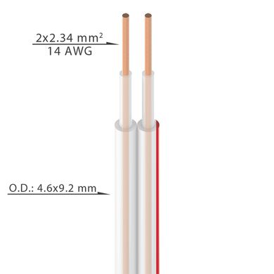 Спікерний Hi-Fi кабель Roxtone SC002C, 2x2.34, 100 м