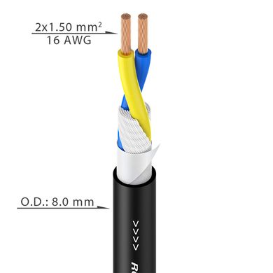 Спикерный кабель Roxtone SC020B, 2х1.5, 100 м