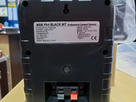 Акустическая система BIG MSBPA4 BLACK 100V