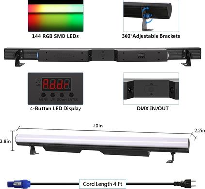 Светодиодная панель New Light PL-32KS LED Wall Strobe Bar 144