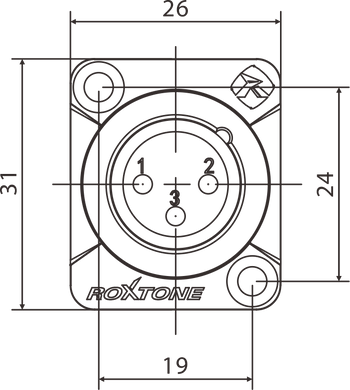 Роз'єм Roxtone RX3MDWP-BG XLR панельний male (тато)
