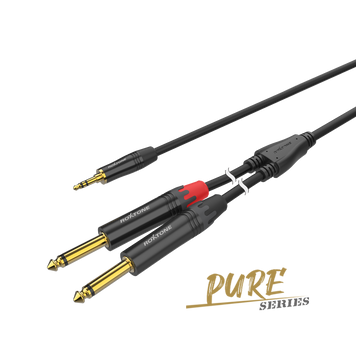 Аудіокабель Roxtone PACC280L2, mini-Jack - 2xJack, 2 м
