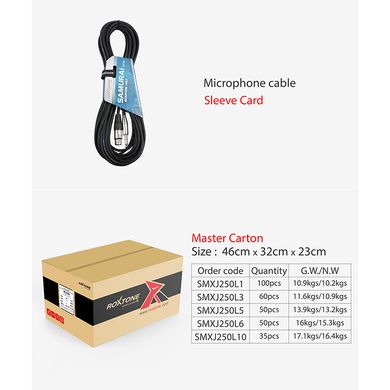Микрофонный кабель Roxtone SMXJ250L10, 2x0.22, 10 м