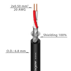 Мікрофонний кабель Roxtone MC022, 2х0.5, 100 м