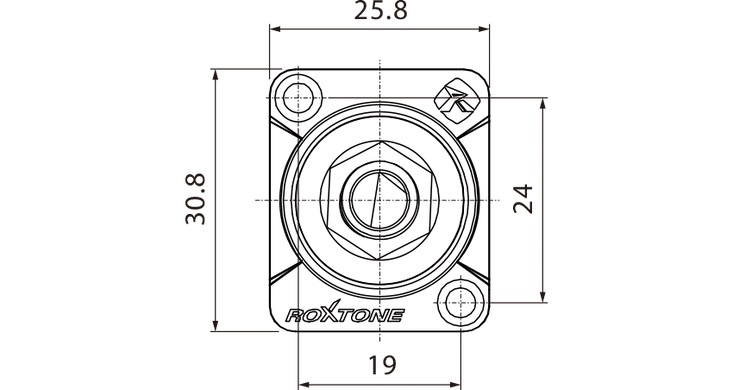 Роз'єм Roxtone RJ3FD-2-B панельний Jack 6.3 mm