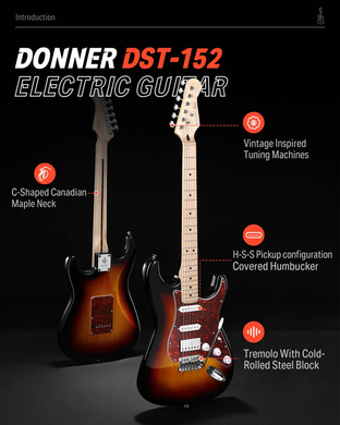 Електрогітара (комплект) Donner DST-152 Sunburst