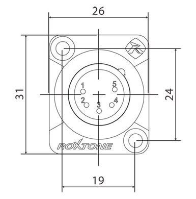 Роз'єм Roxtone RX5MDWP-BG 5-pin XLR male (тато)