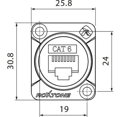 Роз'єм Roxtone RAE8FD-C6-B панельний RJ45