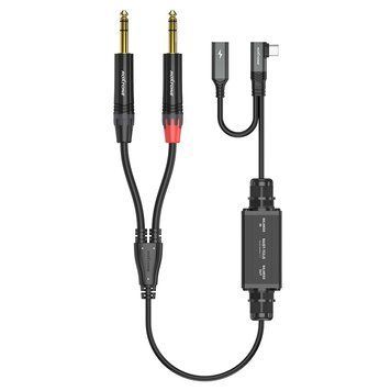 Двоканальний симетричний аудіокабель Roxtone RA3DT-TC2JS USB-C - 2*6.35mm stereo
