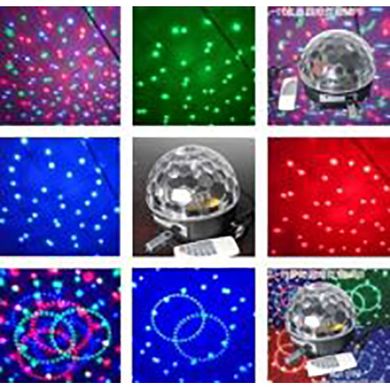 Світловий LED пристрій DS-LED046-1G LED Crystal Magic BALL MP3