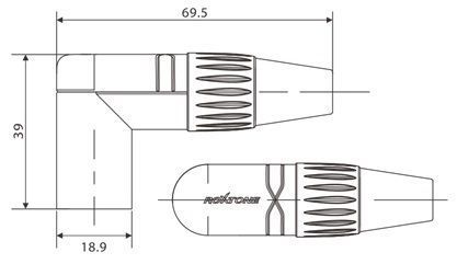 Фото товара Разъем Roxtone RX3RMP-NT XLR male (папа) угловой