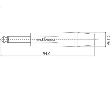 Разъем Roxtone PJ2X-GG Jack 6,3 plug (mono)