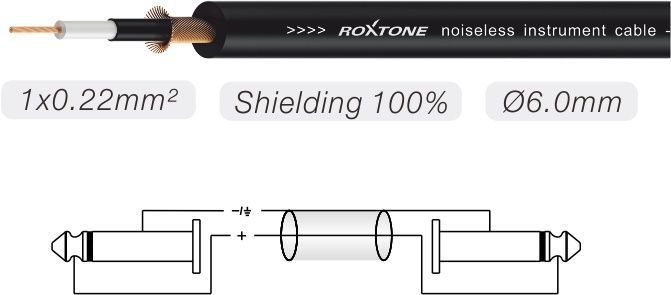 Інструментальний кабель Roxtone SGJJ110L9, 1x0.22, 9 м