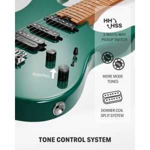 Электрогитара (комплект) Donner Music DST-700 HSS Green EC6815
