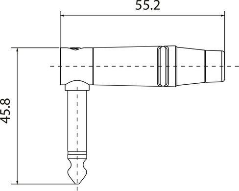 Роз'єм Roxtone RJ2RPP-RD-BG Jack 6,3 (mono) кутовий