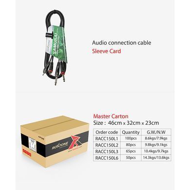 Аудиокабель Roxtone SACC150L3, 2х1x0.14, 3 м