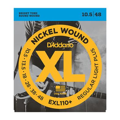 Струны D'Addario EXL110+ Nickel Wound, Regular Light Plus, 10.5-48